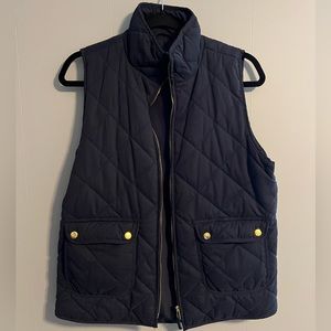 Blue rain quilted vest